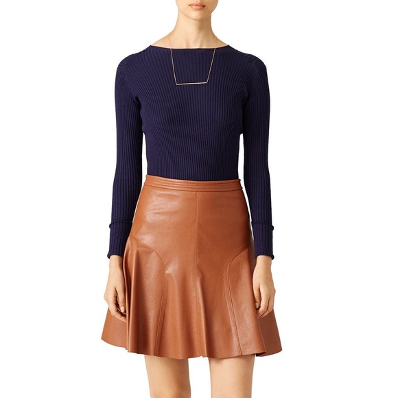 Rebecca Taylor Dresses & Skirts - Rebecca Taylor Cognac Vegan Leather Skirt